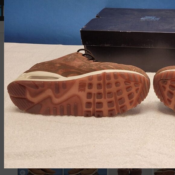 Nike Air Max 90 QS Laser Woodgrain - Dark Pony Mens Shoes Sneakers Sz 10.5